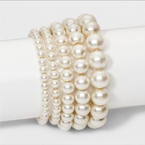 Target A New Day Faux Pearl Stretch Bracelets 5 Piece